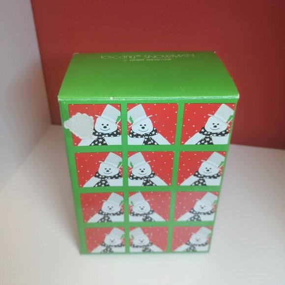 Vintage Toscany Collection Snowman Frosted Glass Votive Candle Holder in Box - Picture 7 of 8